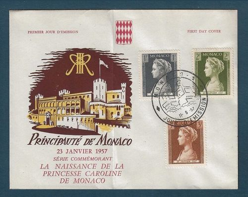 Enveloppe Monaco naissance de la Princesse Caroline de MONACO