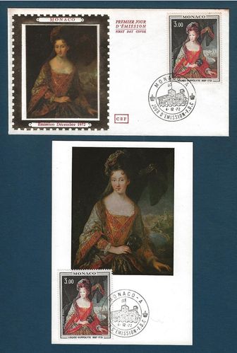 Enveloppe + Carte Princesse de Monaco Louise Hippolyte