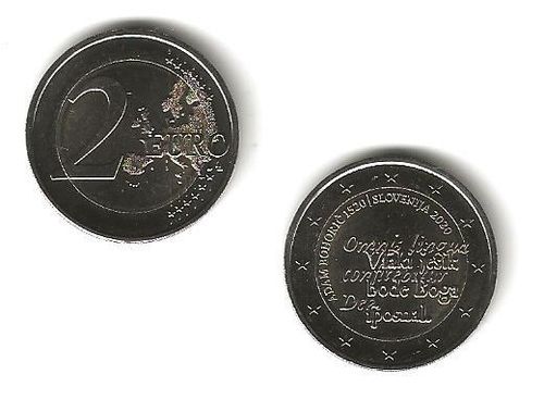 Pièce de 2 euro commémorative Slovénie 2020 Naissance d'Adam Bohoric