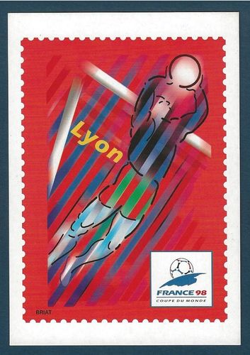 Entier Postal France 98 Coupe du Monde Football Lyon sélectionnée