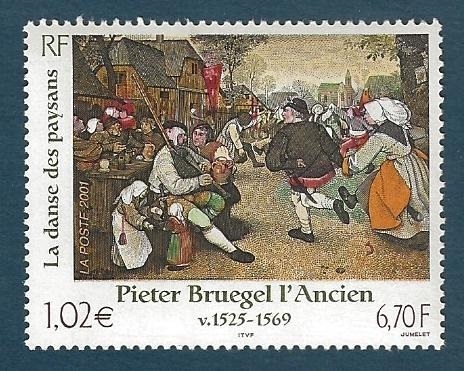 Timbre artistique La danse des paysans Pieter Bruegel L'ancien N°3369
