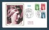 Enveloppe CEF affranchissement avec trois timbres LES SABINES DE GANDON
