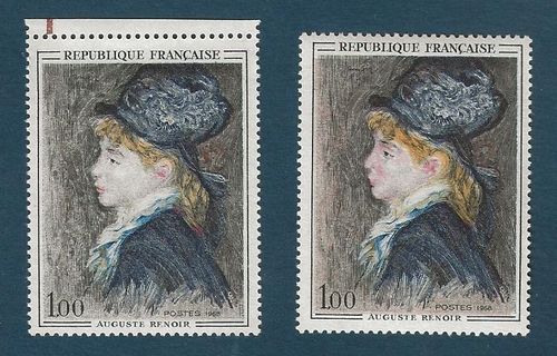 Timbres N°1570 Oeuvre Renoir portrait variété visage sombre