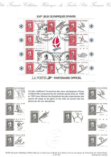 Document 1992 Bloc célébrant l'ouverture Jeux Olympiques d'hiver