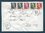 Lettre comprenant cinq timbres Marianne de Gandon N°725 à 729