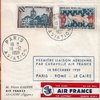Lettre Aérienne par CARAVELLE AIR FRANCE 1959 PARIS-ROME-LE CAIRE