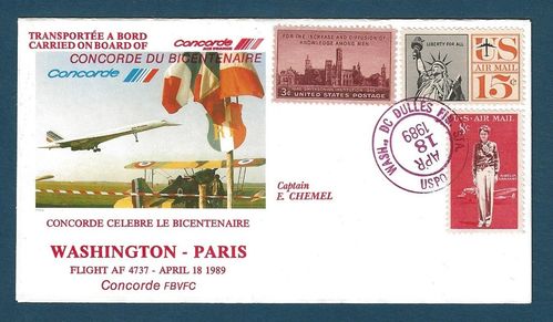 Enveloppe rare Transportée Concorde Bicentenaire