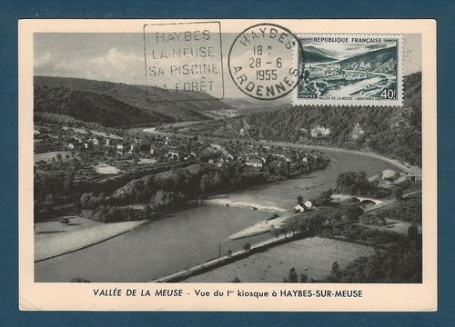 Carte postale Haybes Ardennes Vue aérienne la Meuse
