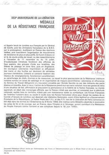Document Anniversaire de la Libération Résistance Française