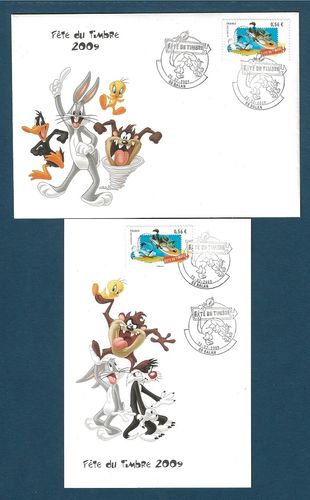 Carte postale + enveloppe Fête du Timbre 2009 Vil Coyote