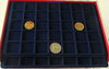Plateau feutrine bleue 35 cases pour monnaies anciennes