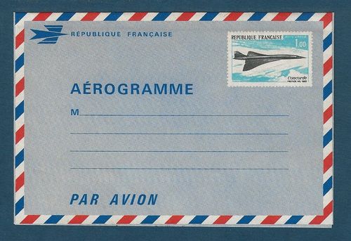 Aérogramme N°1 poste aérienne premier Vol Concorde 1969
