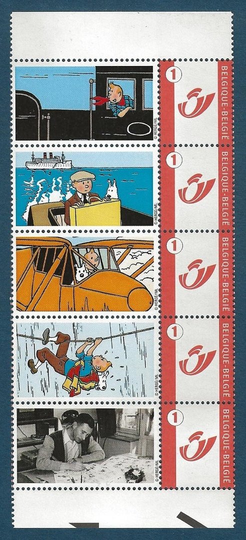 plaquette de timbres Tintin Duostamp ETAT NEUF 