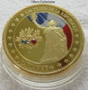 Médaille doré et coloré Marianne les piliers République