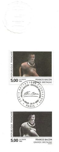 Document Philatélique Artistique 1992 Francis Bacon Grande-Bretagne