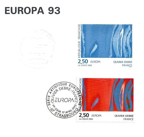 Document Artistique Tableau Série Europa 1993 Olivier Debré
