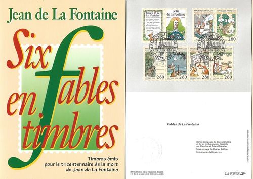 Collector + gravure 10 pages Jean de la Fontaine SIX FABLES