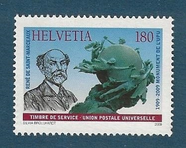 Timbre Suisse 2009 rare service Union postale Universelle