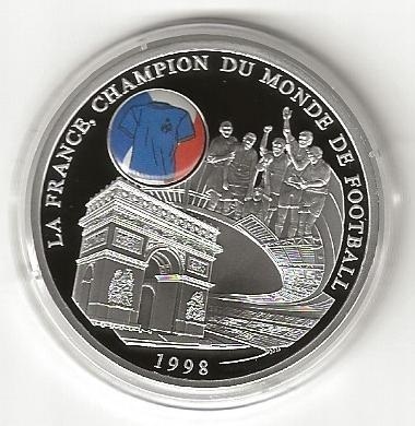 Médaille argent 1998 La France Champion du Monde de Football