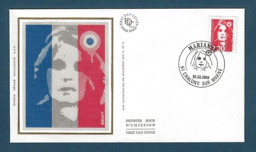 Enveloppe Marianne du Bicentenaire N°2614 type 2f.30 rouge