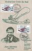 Encart Hydravion Illustré sur soie Aviation dédié à Jean Mermoz