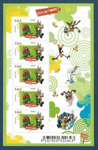 Fête du Timbre 2009 feuillet 5 timbres Bugs Bunny et Daffy