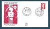 Enveloppe 1990 MARIANNE DE BRIAT premier timbre autocollant