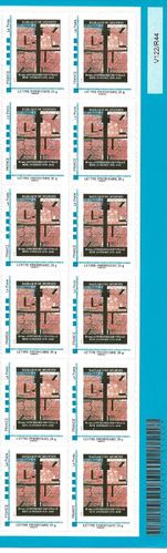 Feuille composée de 30 timbres adhésifs Basilique