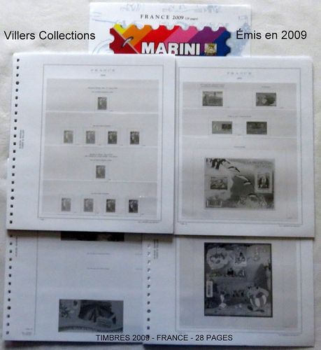 Jeu luxe à bandes Marini France Timbres 2009 pages illustrées PROMO