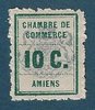 Timbre grève signé Chambre commerce d'Amiens 10 C