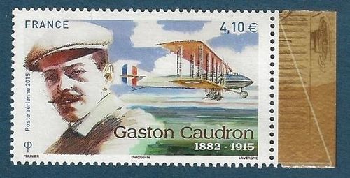 Timbre poste aérienne illustrée 2015 Réf 79a Personnalité Gaston Caudron