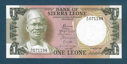 Billet de Banque état neuf République de Sierra Léone BANK OF SIERRA LEONE