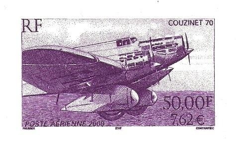 Gravure timbre de France Poste aérienne Couzinet 70 RARE