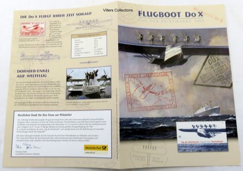 Document philatélique Deutsche Post Aérienne Tag der Briefmarke Flugboot Do X
