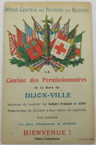 CARTE ANCIENNE 1946 OFFICE CENTRAL DES SECOURS AUX BLESSÉS