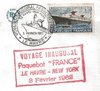 Enveloppe voyage inaugural Paquebot France Le Havre