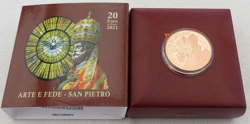 Vatican 2021 pièce 20 €uros cuivre Art et Foi Saint Pierre