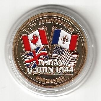 Jeton médaille colorisée 75ème anniversaire D DAY 6 Juin 1944