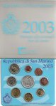 Saint Marin 2003 blister comprenant 9 pièces dont une 5Euros argent