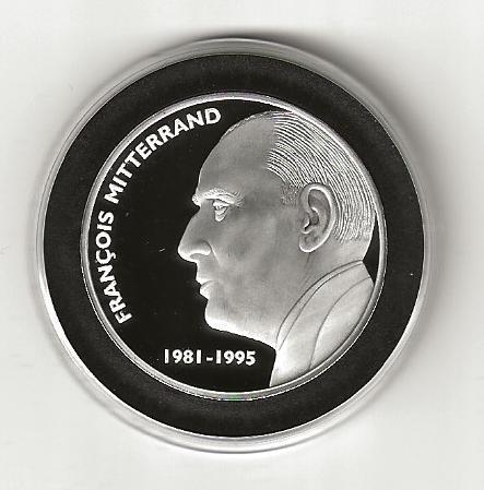 Pièce commémorative président République François Mitterrand 1995