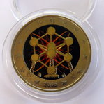 Pièce rare 2 Euro commémorative colorisée Belgique 2006 ATOMIUM