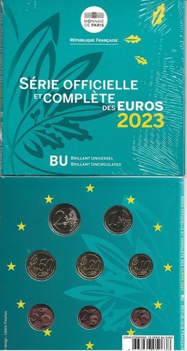France 2023 Série 8 pièces nouvelles faces de 1€ et 2 €uros