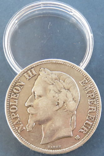 Pièce commémorative 5Franc argent 1868 Napoléon III Empereur