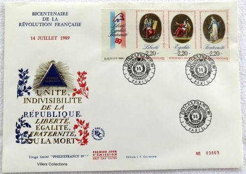 Enveloppe grand format 1989 Bicentenaire Révolution UNITÉ