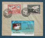 Enveloppe 1942 Timbres courrier officiel par avion surchargés