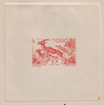 Epreuve d'artiste rare papier épais Togo Français 1947