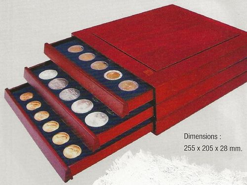 Médaille NOVA en bois 24 cases pièces 2 € sous capsules