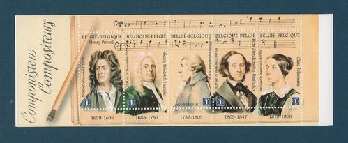 Belgique 2009 Carnet 5 timbres Compositeurs de Musique Henry Purcell