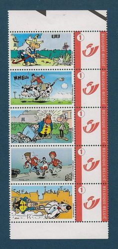 Belgique 2007 Bande DARGAUD bande 5 timbres avec vignettes