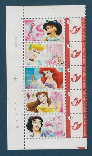 Belgique 2009 Timbres BD Princess Dream bande cinq timbres avec vignettes